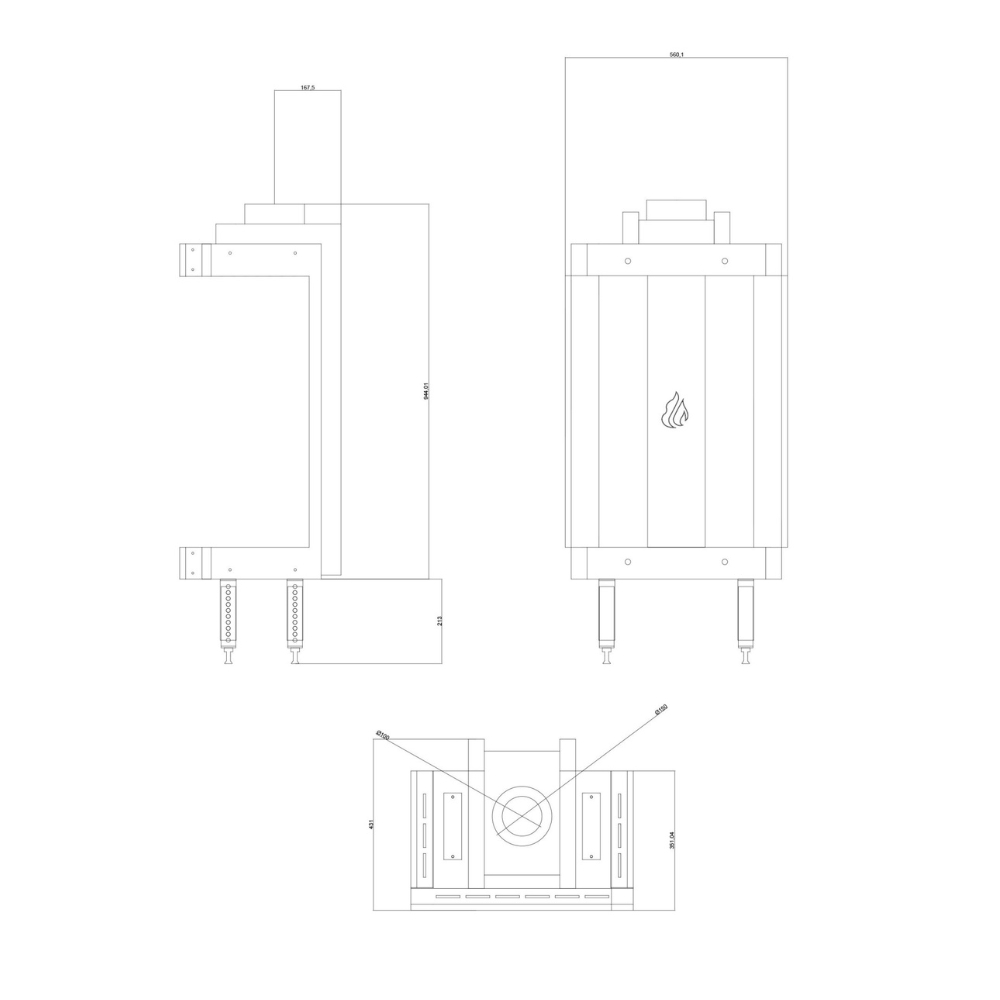 Gāzes kamīns Velmora Fire GAS STANDING PANORAMA, 3.9kW - 6.0kW | Gāzes kamīni | Kamīni |