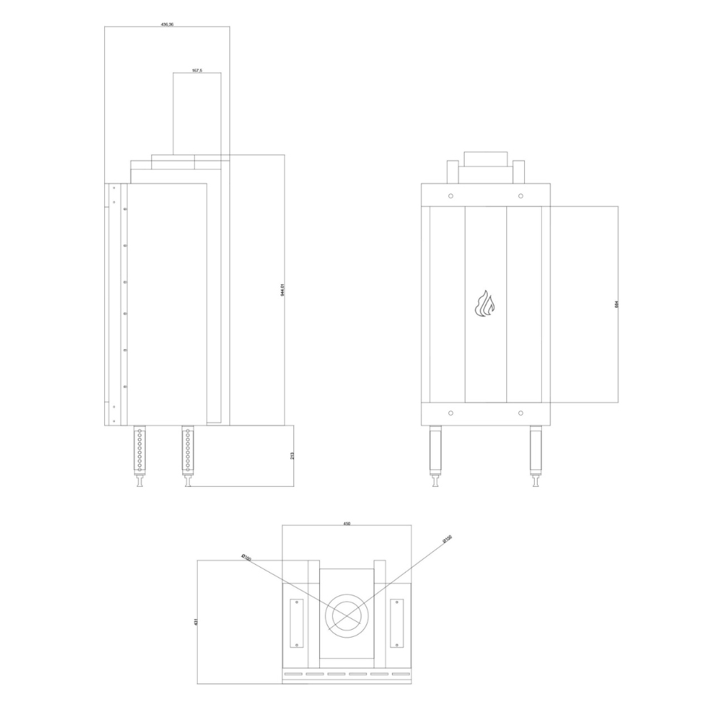 Gāzes kamīns Velmora Fire GAS STANDING TUNNEL, 3.9kW - 6.0kW | Gāzes kamīni | Kamīni |