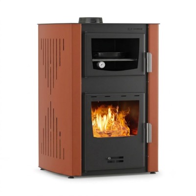 Malkas krāsns ar centrālapkuri ar cepeškrāsni Velmora Fire ATS HYDRO ΜΑSΙΝΑ 90-25 terakota, 25kW - Malkas krāsnis ar centrālo apkuri