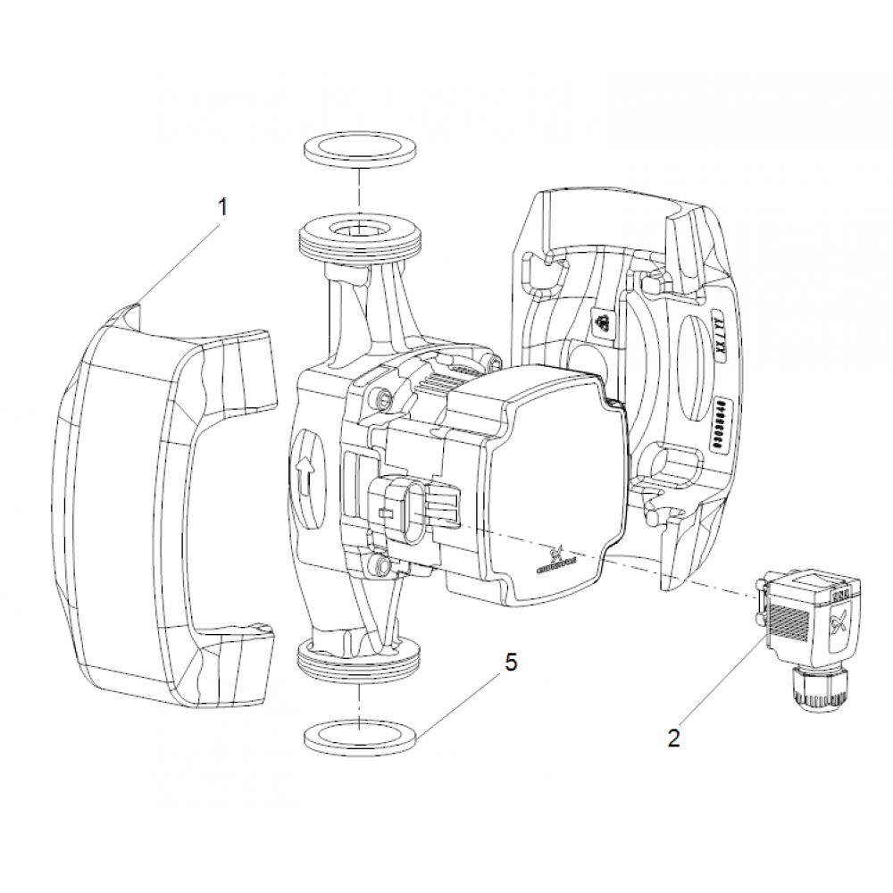 Cirkulācijas sūknis Grundfos ALPHA1 25-40 180, pacelšanas augstums 4 m, plūsma 1.65 m³/h | Ūdens sūkņi | Centrālā apkure |