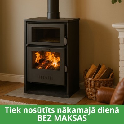 Malkas krāsns ar centrālapkuri ar cepeškrāsni Balkan Energy Suzana, 11.6kW - 17.5kW - Malkas krāsnis