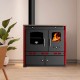Malkas plīts Prometey Perfect Eco Lux ar kreiso dūmvadu, bordo, 7.5kW |  |  |