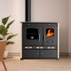 Malkas plīts Prometey Perfect Eco Lux ar kreiso dūmvadu, ziloņkaula, 7.5kW | Malkas krāsnis ar cepeškrāsni | Malkas krāsnis |