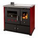 Malkas plīts Prometey Perfect Practik Lux ar keramisko plīti, kreisais dūmvads, bordo, 9.5kW |  |  |
