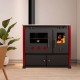 Malkas plīts Prometey Perfect Practik Lux ar keramisko plīti, kreisais dūmvads, bordo, 9.5kW |  |  |