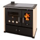 Malkas plīts Prometey Perfect Practik Lux ar keramisko plīti, kreisais dūmvads, ziloņkauls, 9.5kW |  |  |