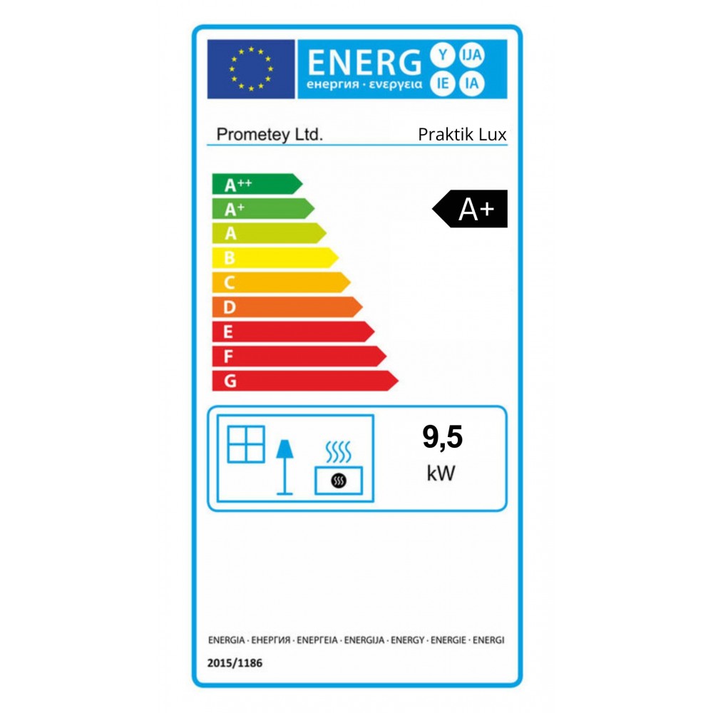 Malkas plīts Prometey Perfect Practik Lux ar keramisko plīti, kreisais dūmvads, ziloņkauls, 9.5kW |  |  |
