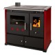 Malkas plīts Prometey Perfect Practik Lux ar kreiso dūmvadu, bordo, 9.5kW |  |  |