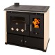 Malkas plīts Prometey Perfect Practik Lux, ziloņkauls, kreisais dūmvads, 9.5kW |  |  |
