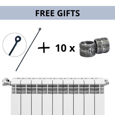 Pilns alumīnija radiatoru komplekts Helyos Evo H500, 10 gabali x 10 sekcijas - Alumīnija radiatori