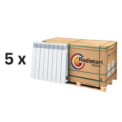 Pilns alumīnija radiatoru komplekts Helyos Evo H600, 5 gabali x 10 sekcijas - Alumīnija radiatori