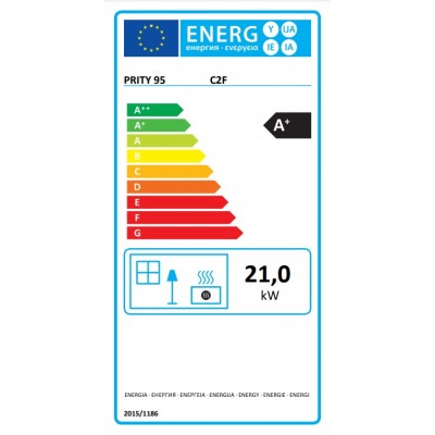 Wood Burning Fireplace Prity C2F, 21kW - Preču salīdzināšana