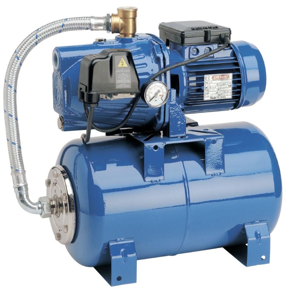 Ūdens sūknis ar hidroforu Speroni Marina CAM 100/25 25L – jauda 750W, pacelšanas augstums 46m, plūsmas ātrums 60 L/min | Elektriskais ūdens pumpis | Ūdens sūkņi |