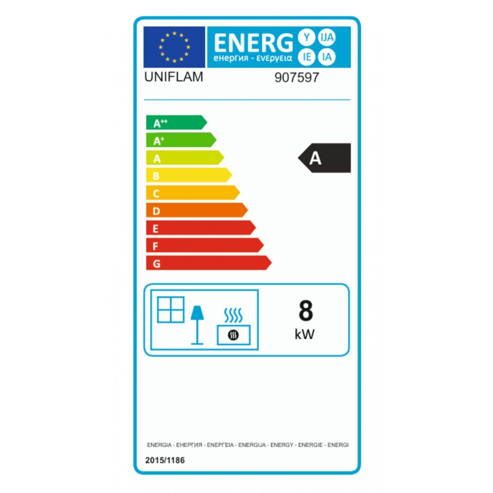 Kamīna kurtuve UNIFLAM 600 PLUS ECO ar aizbīdni un gaisa padevi, 8 kW | Čuguna kamīni | Kamīni |
