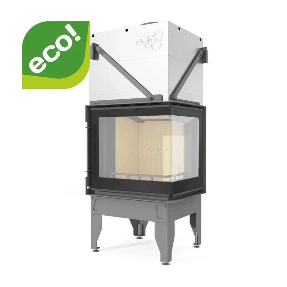 Kamīna kurtuve UNIFLAM 660 DURO ar gaisa kanāliem un gaisa padevi, labā puse, 10 kW | Kamīnu kurtuves | Kamīni |