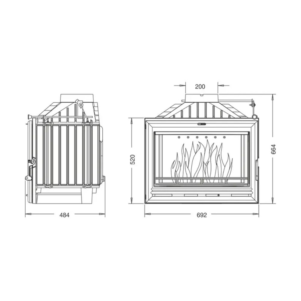 Kamīna kurtuve UNIFLAM 700 OPTION ECO ar aizbīdni, 10 kW | Kamīnu kurtuves | Kamīni |