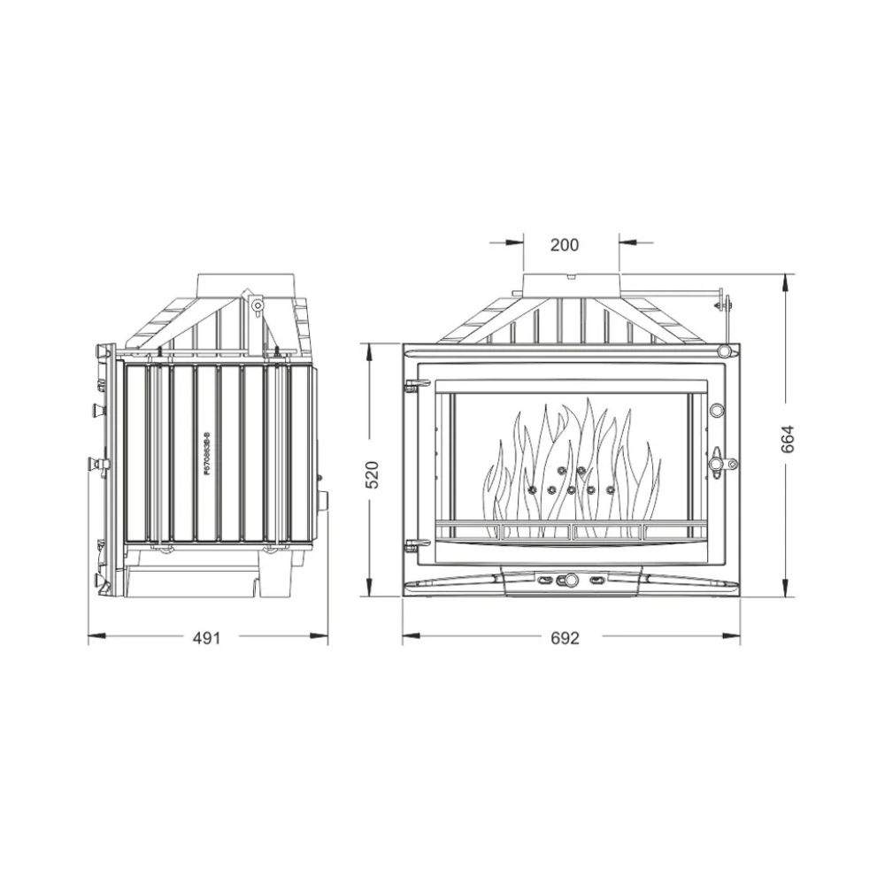 Kamīna kurtuve UNIFLAM 700 SELENIC ECO ar aizbīdni, 10 kW | Čuguna kamīni | Kamīni |