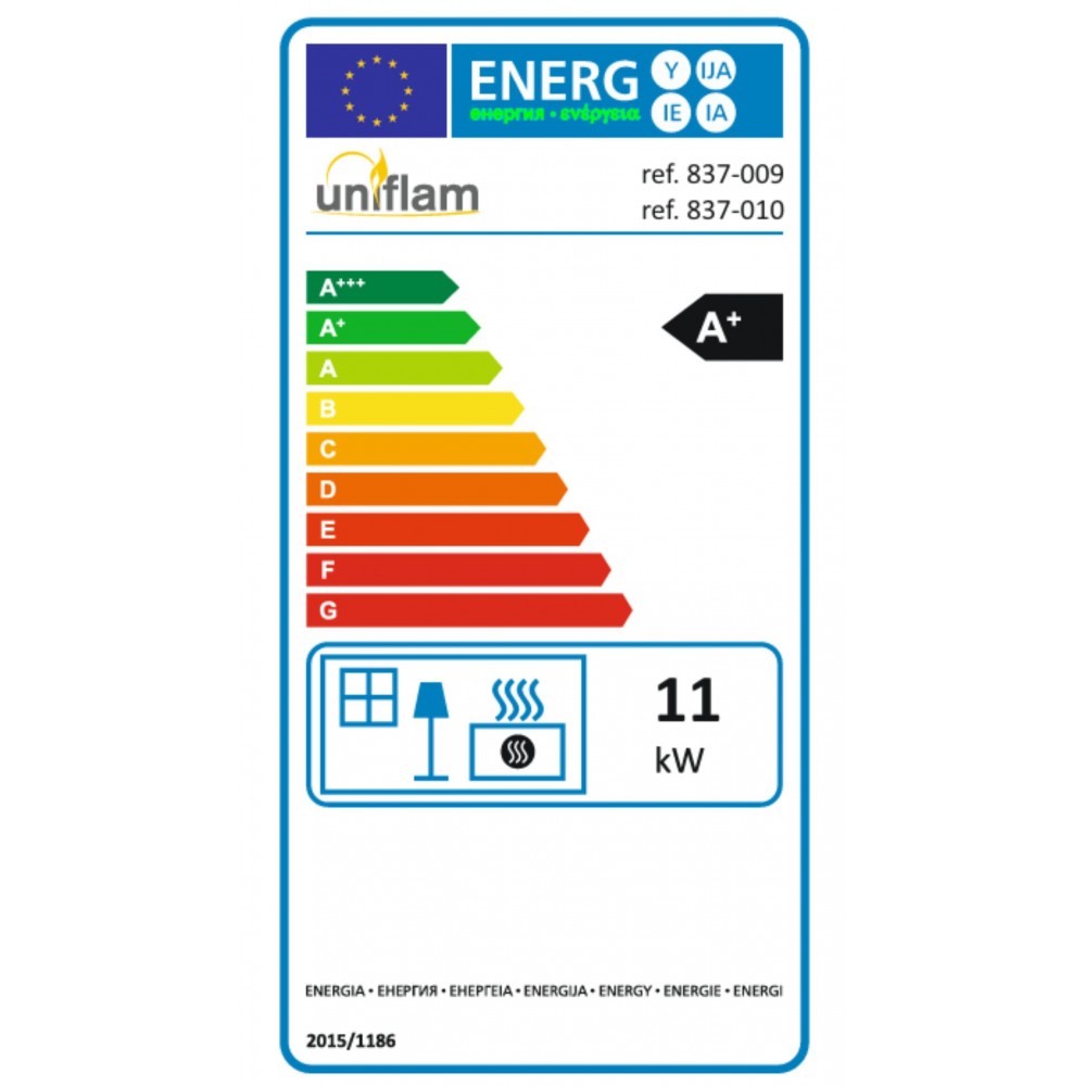 Kamīna kurtuve UNIFLAM 760 DURO ar gaisa kanāliem un gaisa padevi, 11 kW | Kamīnu kurtuves | Kamīni |