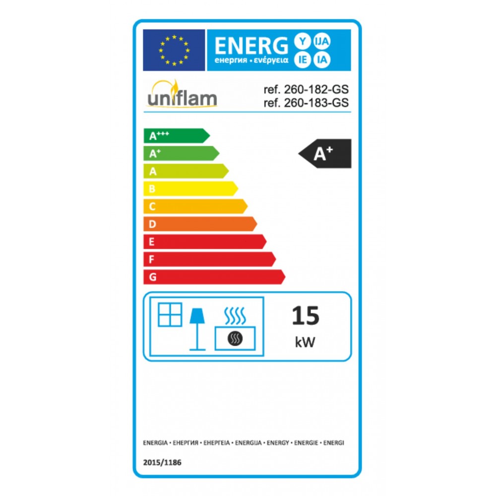 Kamīna kurtuve UNIFLAM 860 EVO PBS ar gaisa kanāliem un gaisa padevi, liekts stikls, kreisā puse, 15 kW | Kamīnu kurtuves | Kamīni |