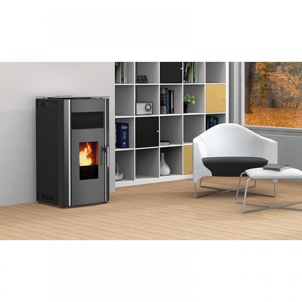 Granulu krāsns Alfa Plam Luca, Melns, 8 kW | Granulu krāsnis gaiss | Granulu krāsnis |