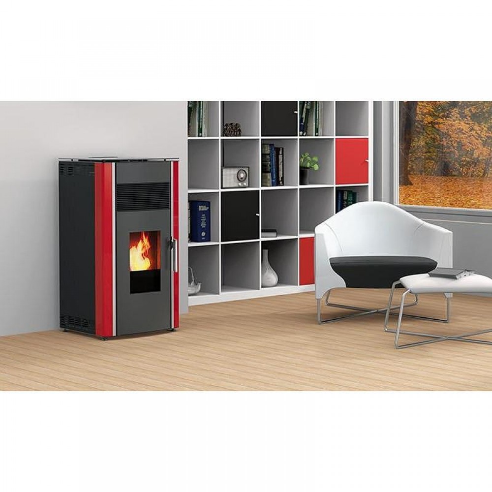 Granulu krāsns Alfa Plam Luca, Sarkans, 8 kW | Granulu krāsnis gaiss | Granulu krāsnis |