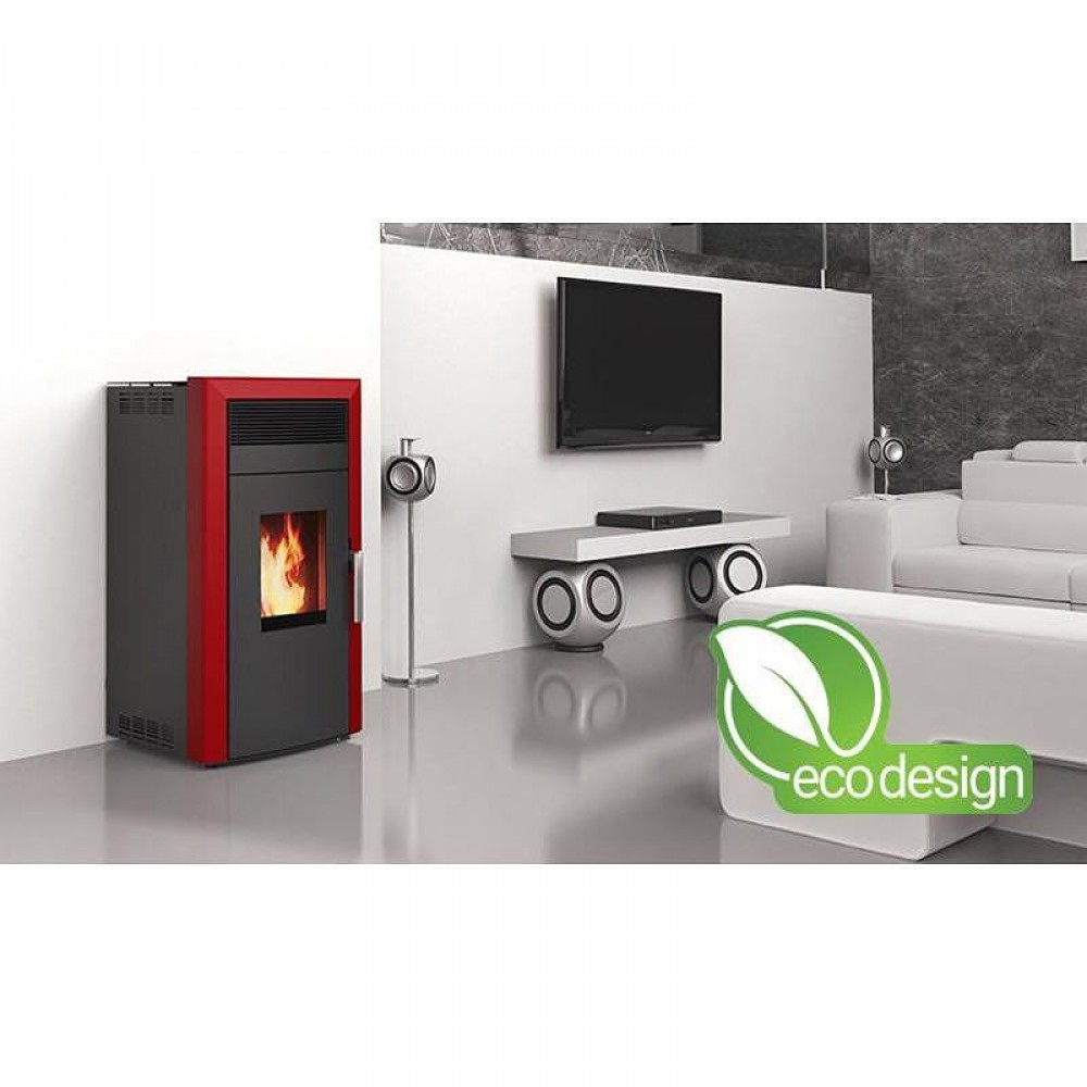 Centrālapkures granulu krāsns Alfa Plam Commo 15, Bordo, 15 kW | Centrālapkures granulu krāsnis | Granulu krāsnis |