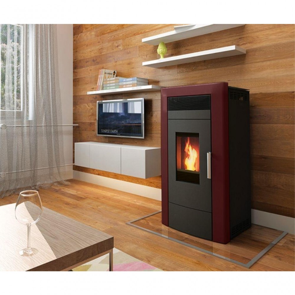 Centrālapkures granulu krāsns Alfa Plam Commo, Bordo, 22.5 kW | Centrālapkures granulu krāsnis | Granulu krāsnis |