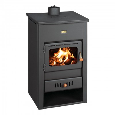 Malkas krāsns ar centrālapkuri Prity K2 CP W10 ar čuguna augša, 13.3kW - Malkas krāsnis