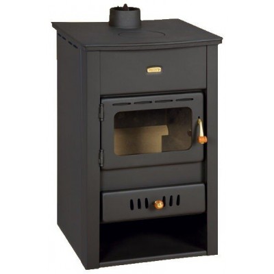 Malkas krāsns ar centrālapkuri Prity K2 CP W10 ar čuguna augša, 13.3kW - Malkas krāsnis