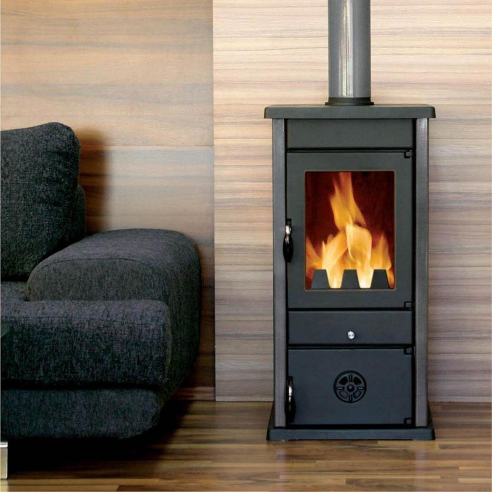 Malkas krāsns ar centrālapkuri MBS Thermo Vesta Melns, 9kW | Malkas krāsnis ar centrālapkuri | Malkas krāsnis |