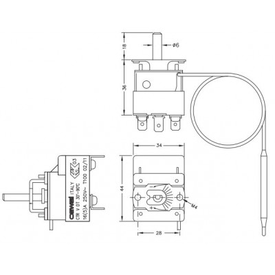 Capillary electromechanical thermostat Cewal, CTR - Centrālā apkure