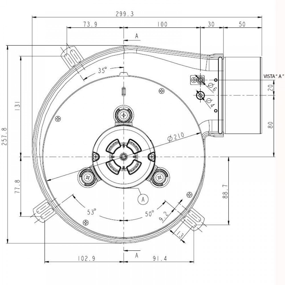 Dūmu nosūces ventilators SITGroup LN2 Natalini granulu krāsnīm Eco Spar, Adler un citām, Maksimālā gaisa plūsma 285 m³/h | Ventilatori un pūtēji | Katlu daļas |