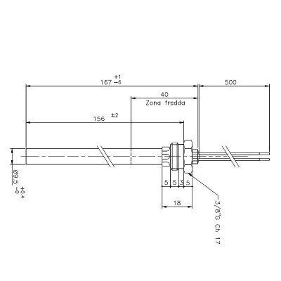 Aizdedze granulu krāsnīm Ecoteck, Ravelli un citām, kopējais garums 167mm, 250W - Granulu krāsns rezerves daļas