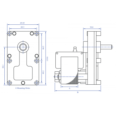 Zobratu motors Mellor FB1187, 2RPM granulu krāsnīm Eco Spar u.c - Mellor