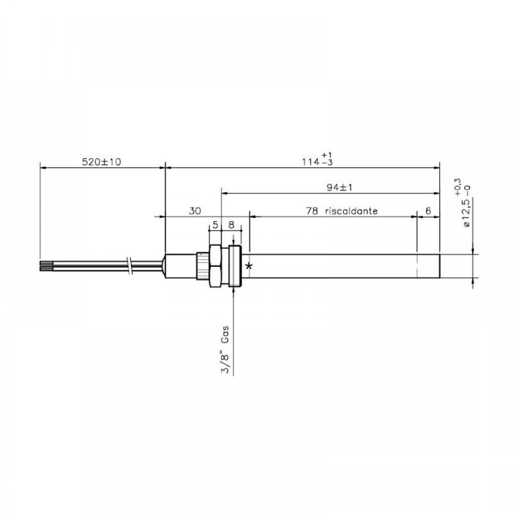 Aizdedze granulu krāsnīm Ecoteck, Ravelli un citām, kopējais garums 114mm, 250W | Aizdedzes granulu krāsnīm | Granulu krāsns rezerves daļas |