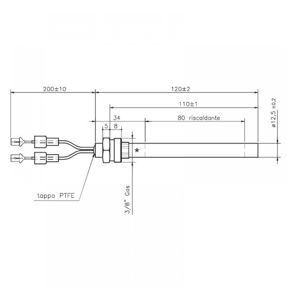 Aizdedze granulu krāsnīm Girolami, kopējais garums 120mm, 235W | Aizdedzes granulu krāsnīm | Granulu krāsns rezerves daļas |