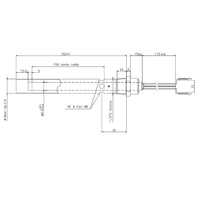 Aizdedze granulu degļiem Ferroli un citām, kopējais garums 190mm, 350W - Ferroli