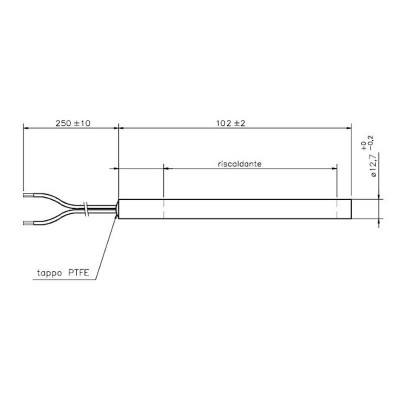 Aizdedze granulu krāsnīm Arce, Cadel, Eurofiamma, Eurosteack un citām, kopējais garums 101mm, 300W - Granulu krāsns rezerves daļas