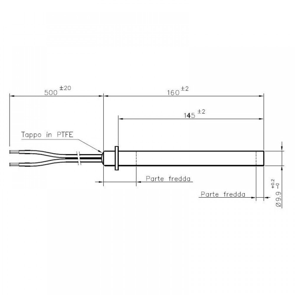 Aizdedze granulu krāsnīm, kopējais garums 160mm, 250W | Aizdedzes granulu krāsnīm | Granulu krāsns rezerves daļas |