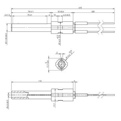 Keramikas aizdedze granulu krāsnīm BURNiT, Palazzetti un citām, kopējais garums 113mm, 260W - Aizdedzes granulu krāsnīm