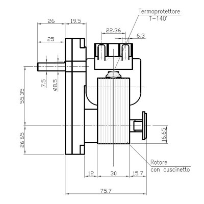 Zobratu motors Kenta K9115005, 1,5 RPM granulu krāsnīm Deville un citiem - Zobratu motori granulu krāsnīm