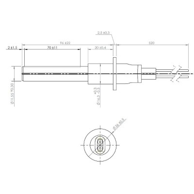 Keramikas aizdedze granulu krāsnīm ETA, Grant Spira, ComfortBilt un citi, kopējais garums 107mm, 260W - Aizdedzes granulu krāsnīm
