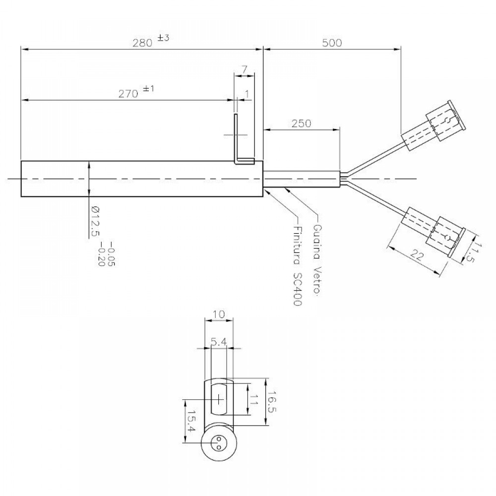 Aizdedze granulu krāsnīm Edilkamin un citām, kopējais garums 280mm, 470W | Aizdedzes granulu krāsnīm | Granulu krāsns rezerves daļas |