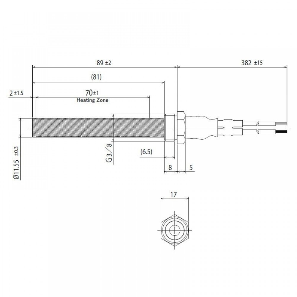 Keramikas aizdedze granulu krāsnīm Deville un citām, kopējais garums 94mm, 300W | Aizdedzes granulu krāsnīm | Granulu krāsns rezerves daļas |