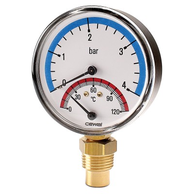 Axial thermomanometer Cewal, Bottom connection - Centrālā apkure