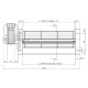 Tangenciālais ventilators Fergas granulu krāsnīm Cadel un citām ar Ø80 mm, plūsma 305 m³/h | Ventilatori un pūtēji | Granulu krāsns daļas |