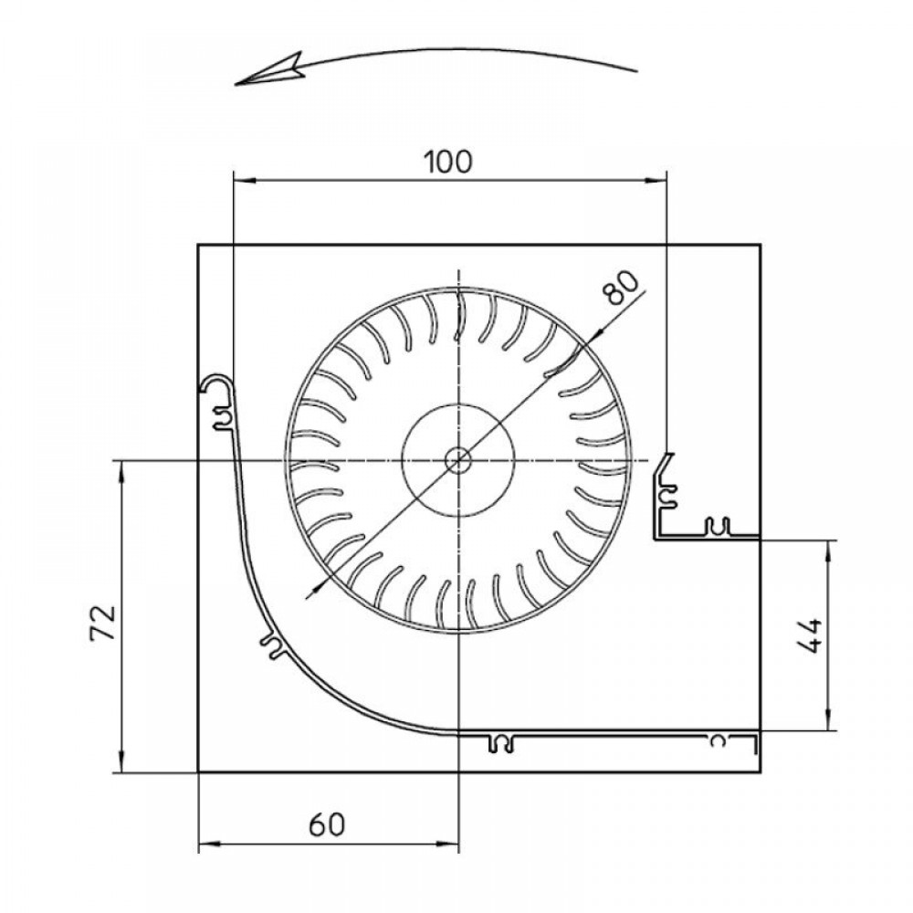 Tangenciālais ventilators Fergas granulu krāsnīm Cadel un citām ar Ø80 mm, plūsma 305 m³/h | Ventilatori un pūtēji | Granulu krāsns daļas |