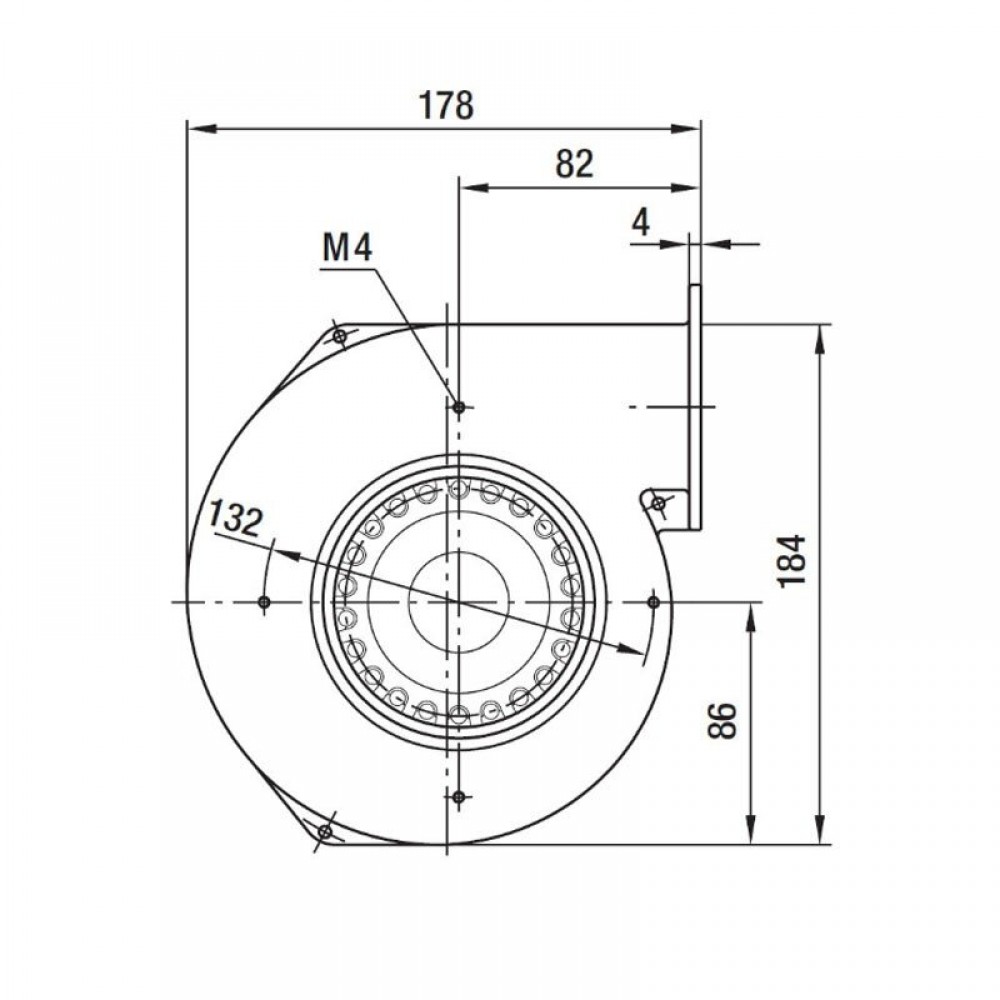 Centrbēdzes ventilators EBM granulu krāsnīm Clam, plūsma 265 m³/h | Ventilatori un pūtēji | Granulu krāsns daļas |