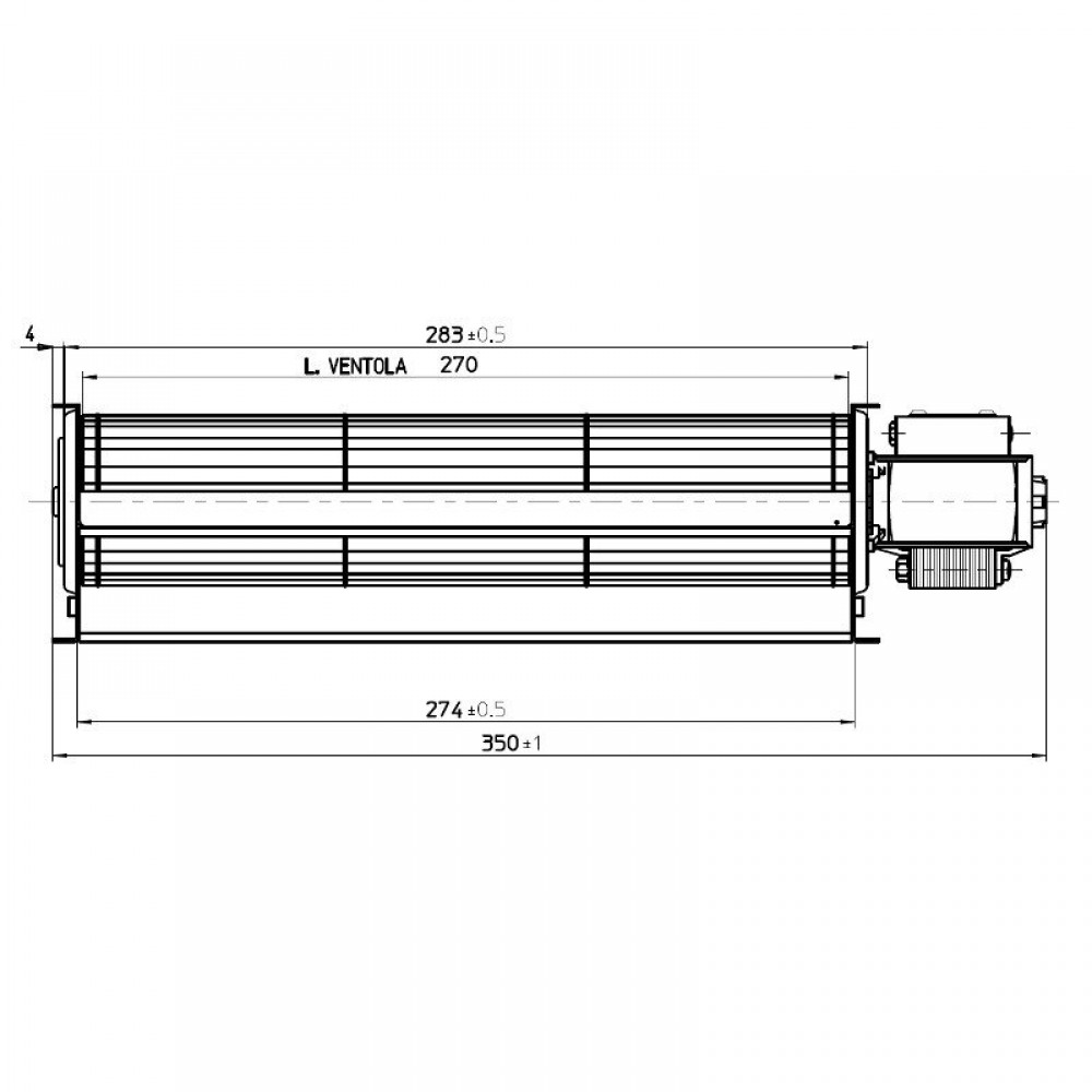 Tangenciālais ventilators Fergas granulām Superior un citiem ar Ø60 mm, plūsma 200 m³/h | Ventilatori un pūtēji | Granulu krāsns daļas |