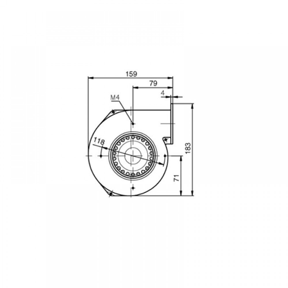 Centrbēdzes ventilators EBM granulu krāsnīm, plūsma 155 m³/h | Ventilatori un pūtēji | Granulu krāsns daļas |